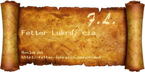 Fetter Lukrécia névjegykártya